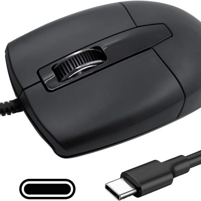 USB Wired Mouse, Type C Optical Mouse, Portable Silent Comfortable, for Laptop, Mac, MacBook, Android, PC