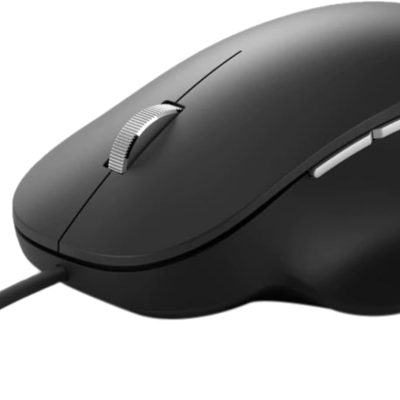 Ergonomic Mouse Black - Comfortable Ergonomic Design and Thumb Rest. Wired USB Mouse with 2 Programmable Buttons, Works for PC/Laptop/Desktop