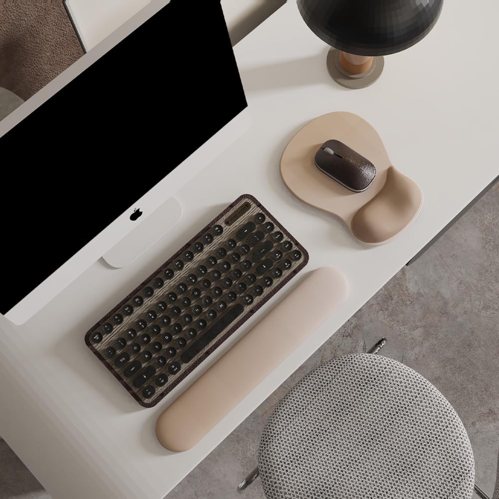 Gel Wrist Rest Mouse Pad-Ergonomic Office Mousepad with Wrist Support-Non-Slip, Design Desk Accessories Mat for Home&Game Decor (06Mocha Sand)