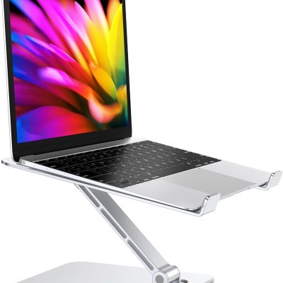 Foldable Laptop Stand, Height Adjustable Ergonomic Computer Stand for Desk, Aluminum Portable Laptop Riser Lecterns Holder Mount Compatible with MacBook Pro Air, HP, Dell 10-16"
