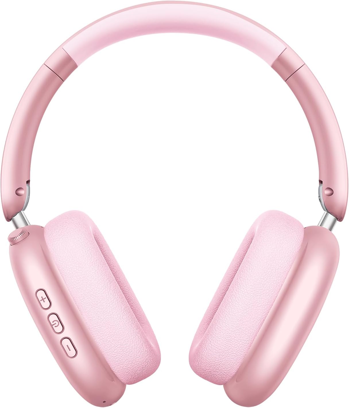 Wireless Over Ear Headphones, Noise Canceling Bluetooth 5.3 Headphones with Microphones,Hi-Res Audio,48H Playtime,Foldable,Breathable Soft Earpads for iOS/Android/Samsung/PC-Pink
