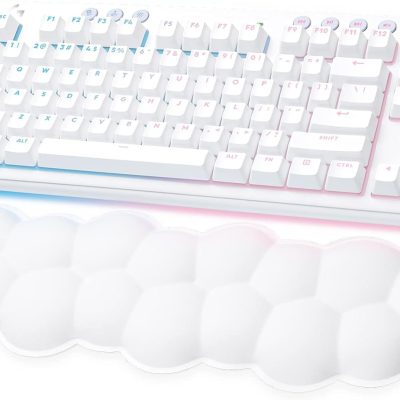 Wireless Mechanical Gaming Keyboard with  RGB, , Tactile Switches (GX Brown), and Keyboard Palm Rest, PC/Mac Compatible - White Mist