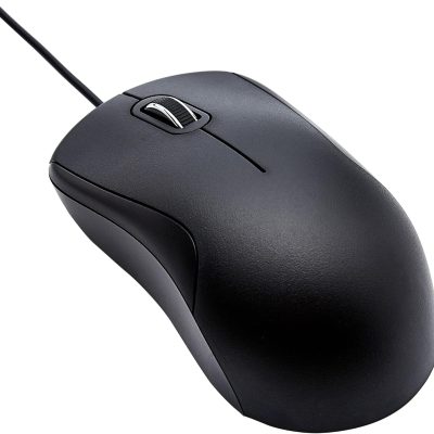 3-Button USB Wired Mouse with Precision Scroll Wheel, Standard, Black