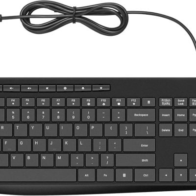 Quiet USB Multimedia Keyboard with Low Profile  Keys, Number Pad, Spill-Resistant - For Desktop and Laptop