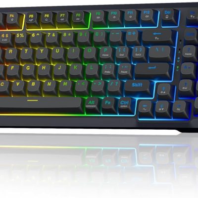 Wireless Mechanical Keyboard, 3 Mode Gasket Mounted RGB Gaming Keyboard with Volume Knob, Pre-Lubed Linear Switches, MDA-Profile, 98 Keys Hot Swappable Creamy Keyboard for PC/Tablet/Xbox/PS4