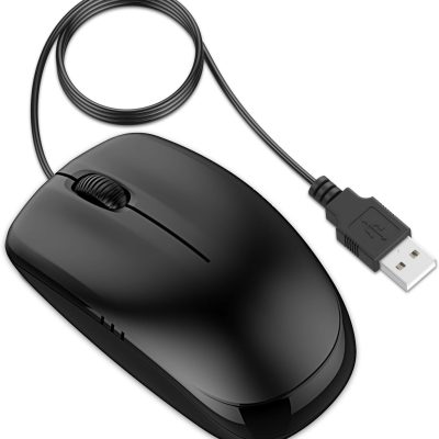 3-Button Wired USB Optical Mouse Mice (Black) - 0776
