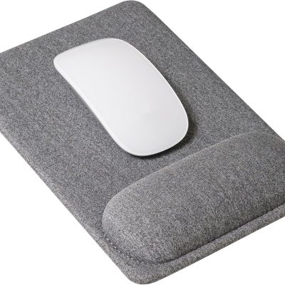 Compact Ergonomic Mouse Pad with Wrist Support, Pain Relief, Non-Slip Base, Optimized Tracking Surface, Lightweight & Portable, Ideal for Office, Home & Travel, 8.9 x 6.1 in (Grey)